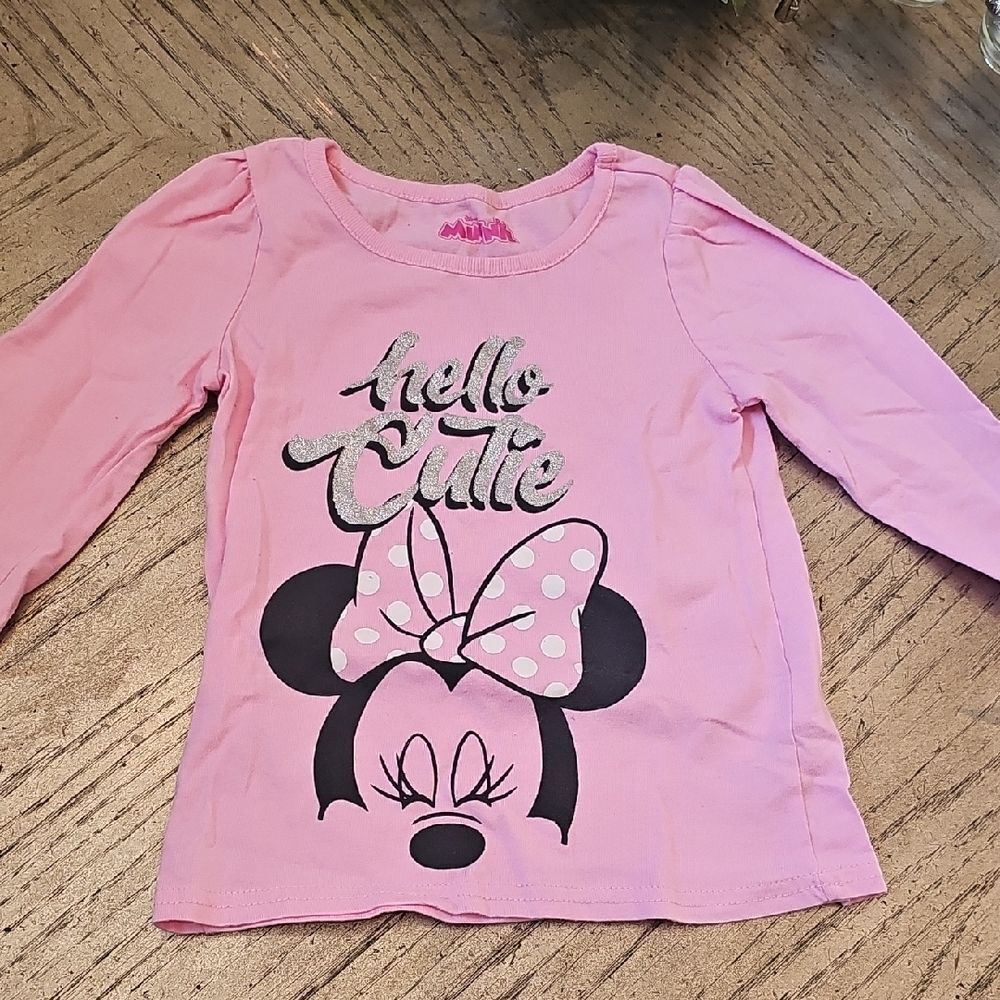 3T Long Sleeve Minnie Mouse Pj Top